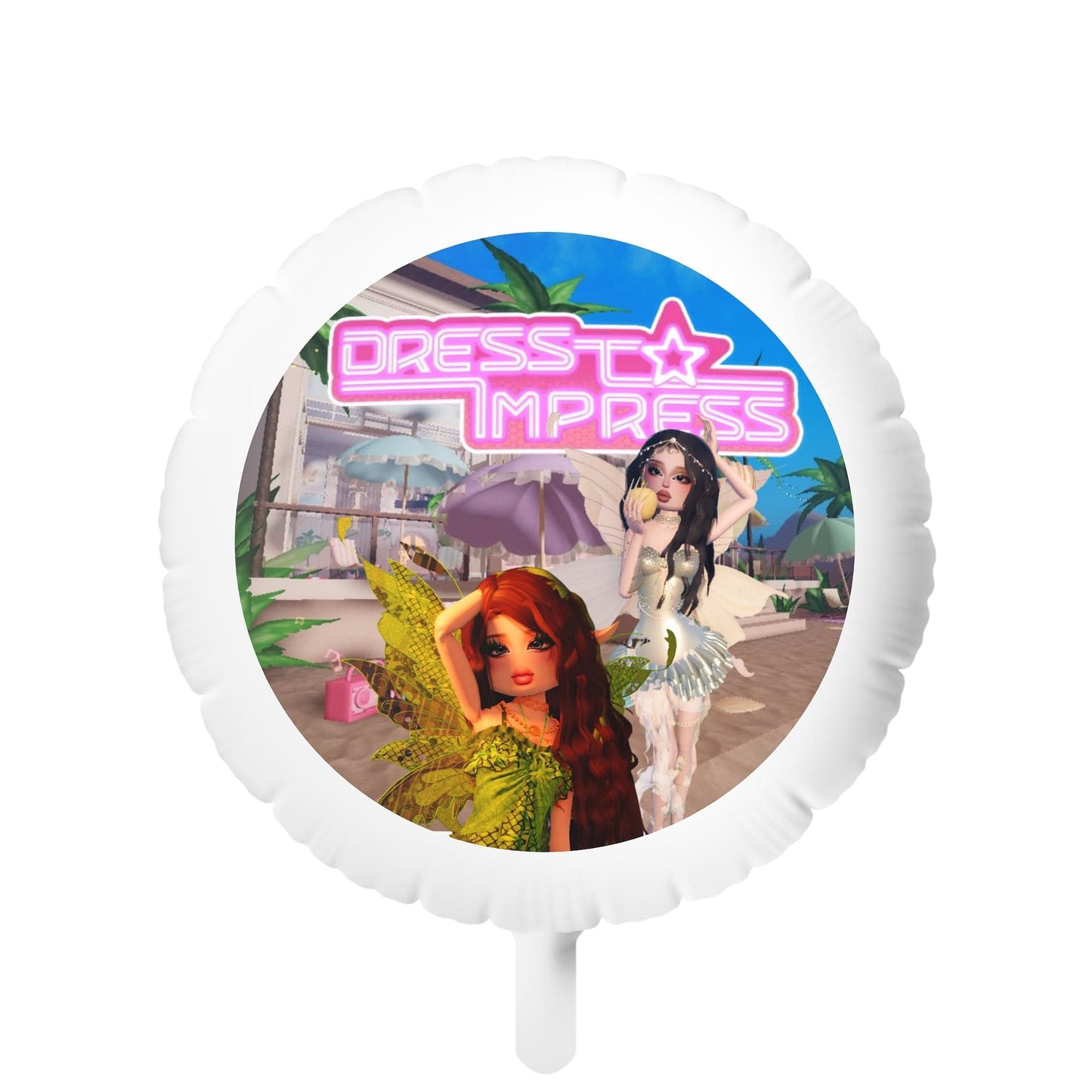 Printify Home Decor Round / 22" / White Dress to Impress BADDIES DTI Dress to Impress Roblox Fashion Game 22" Mylar Helium Balloon