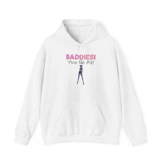 Printify Hoodie S / White BADDIES Pose Fah Me Pose 28 DTI Dress to Impress Roblox Fashion Game Unisex Heavy Blend™ Hooded Sweatshirt