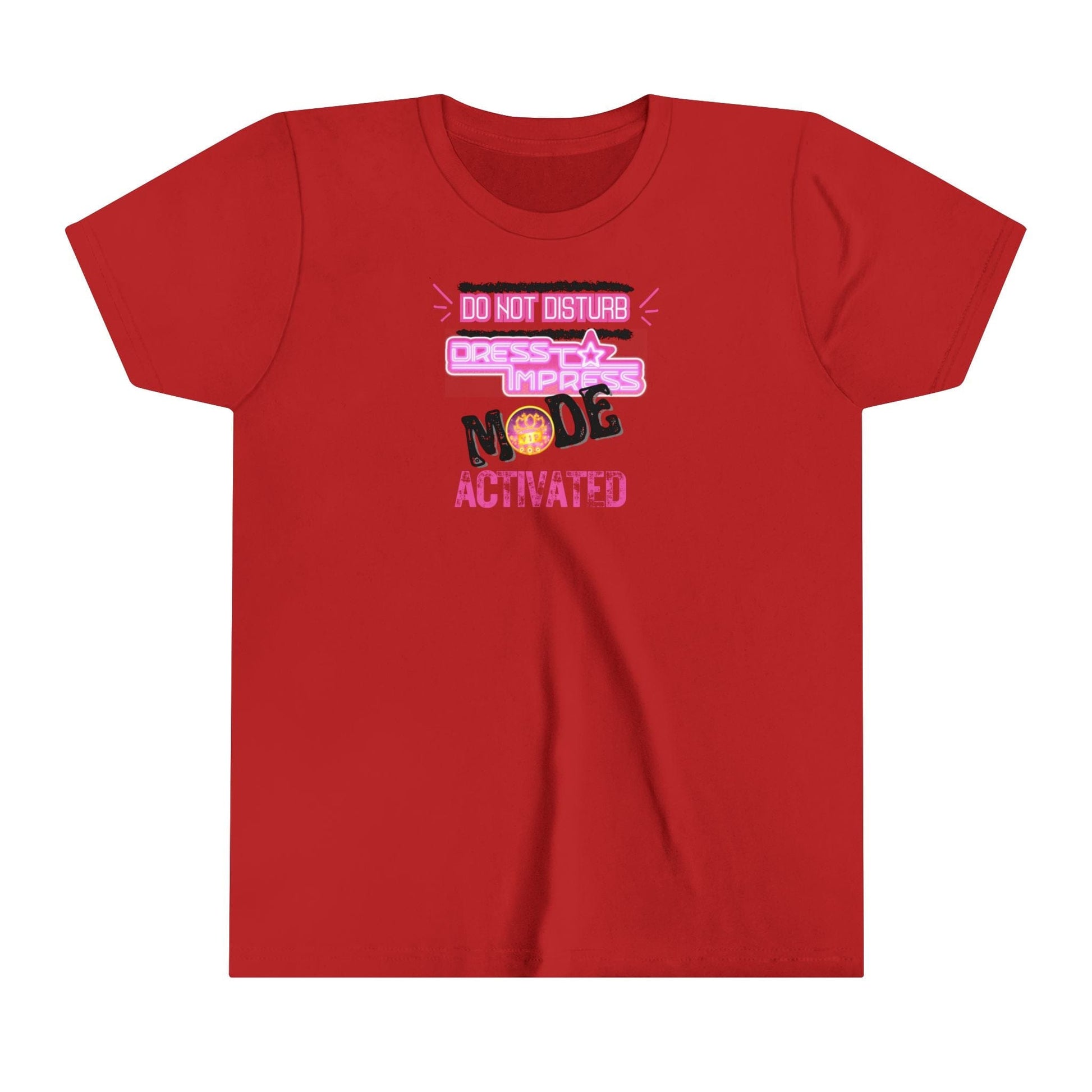 Printify Kids clothes Red / S Do not disturb Dress to Impress mode activated DTI Dress to Impress Roblox Fashion Game Youth Short Sleeve Tee