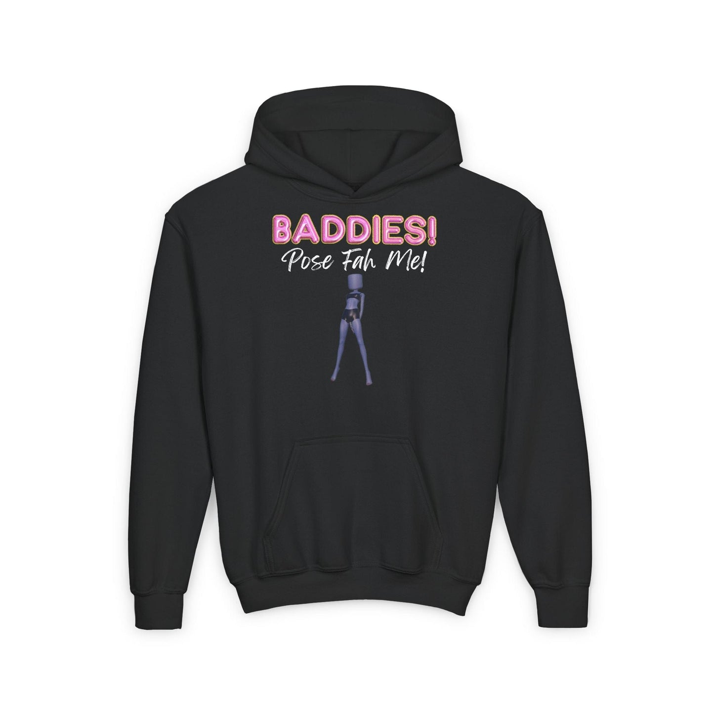 Printify Kids clothes S / Black BADDIES Pose Fah Me Pose 28 DTI Dress to Impress Roblox Fashion Game Youth Hoodie