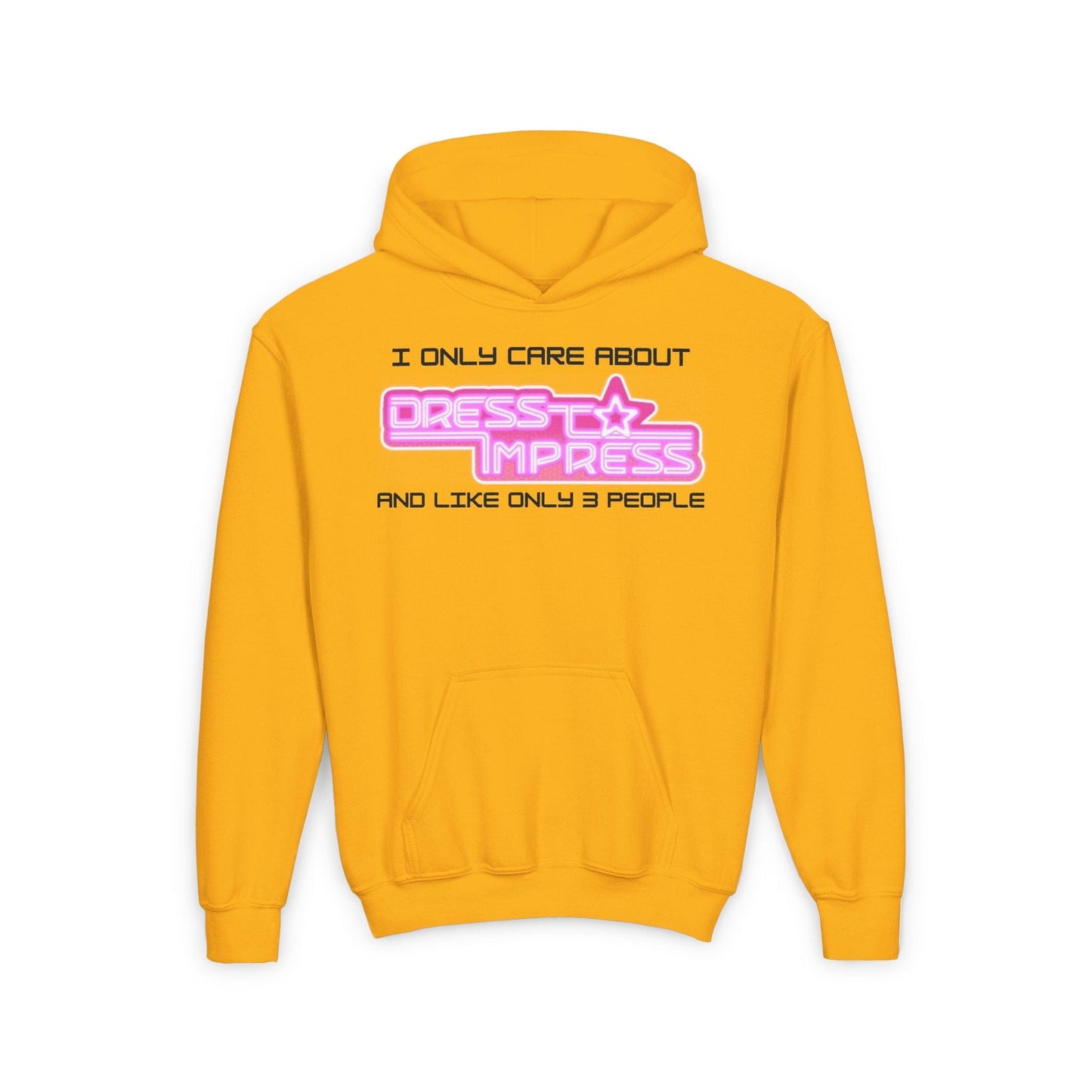 Printify Kids clothes S / Gold A day without Dress to Impress is like.... JUST KIDDING I have no idea DTI Dress to Impress Roblox Fashion Game Youth Hoodie