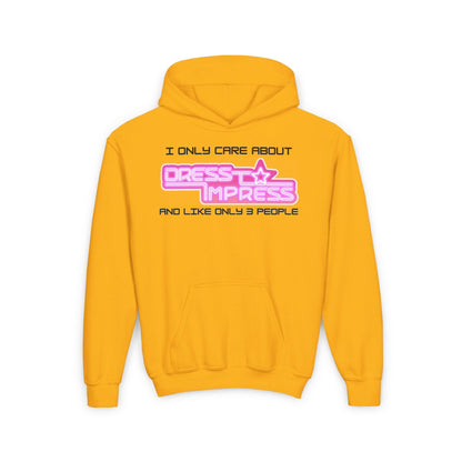 Printify Kids clothes S / Gold A day without Dress to Impress is like.... JUST KIDDING I have no idea DTI Dress to Impress Roblox Fashion Game Youth Hoodie