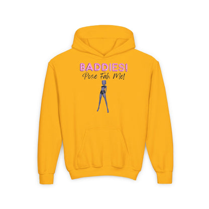 Printify Kids clothes S / Gold BADDIES Pose Fah Me Pose 28 DTI Dress to Impress Roblox Fashion Game Youth Hoodie