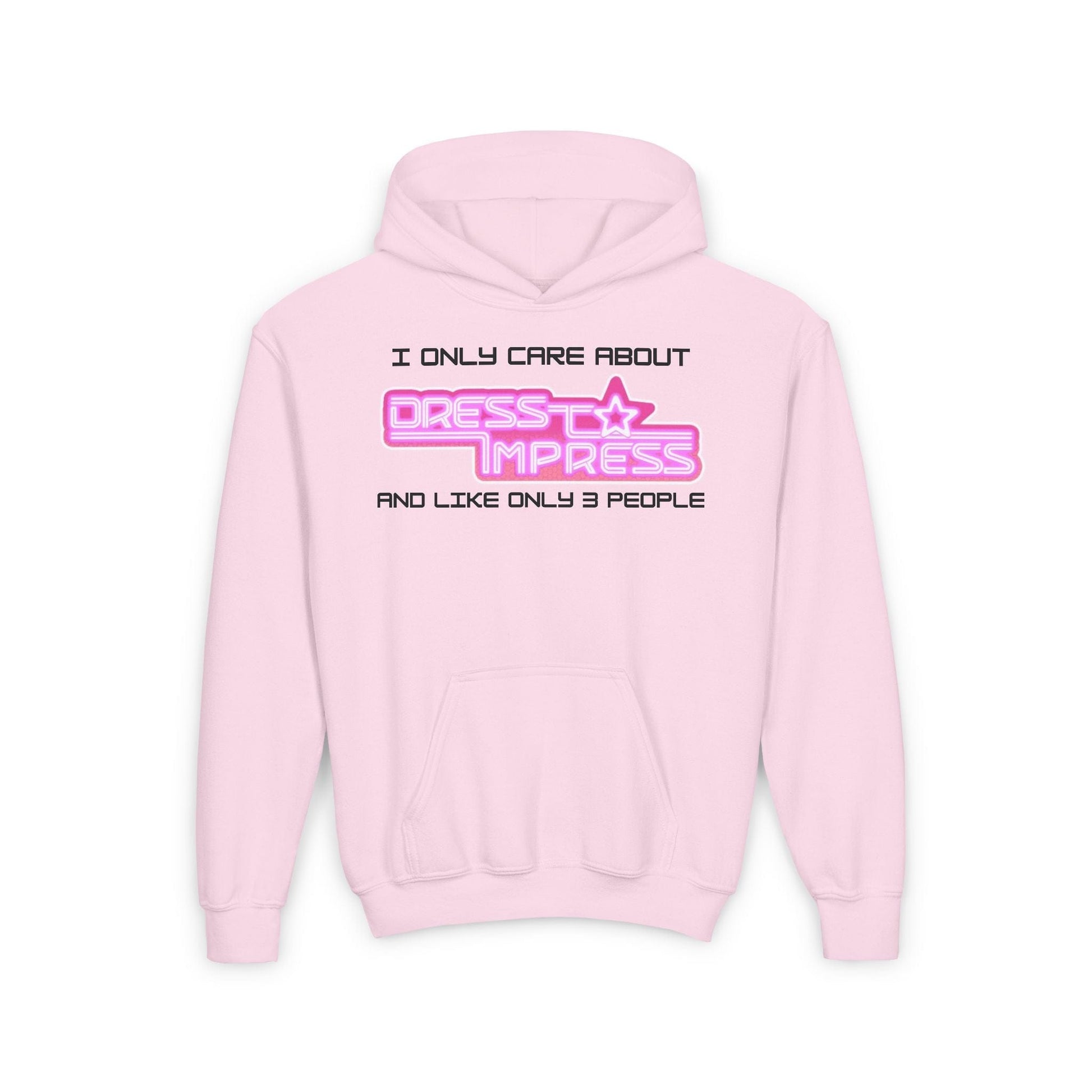 Printify Kids clothes S / Light Pink A day without Dress to Impress is like.... JUST KIDDING I have no idea DTI Dress to Impress Roblox Fashion Game Youth Hoodie