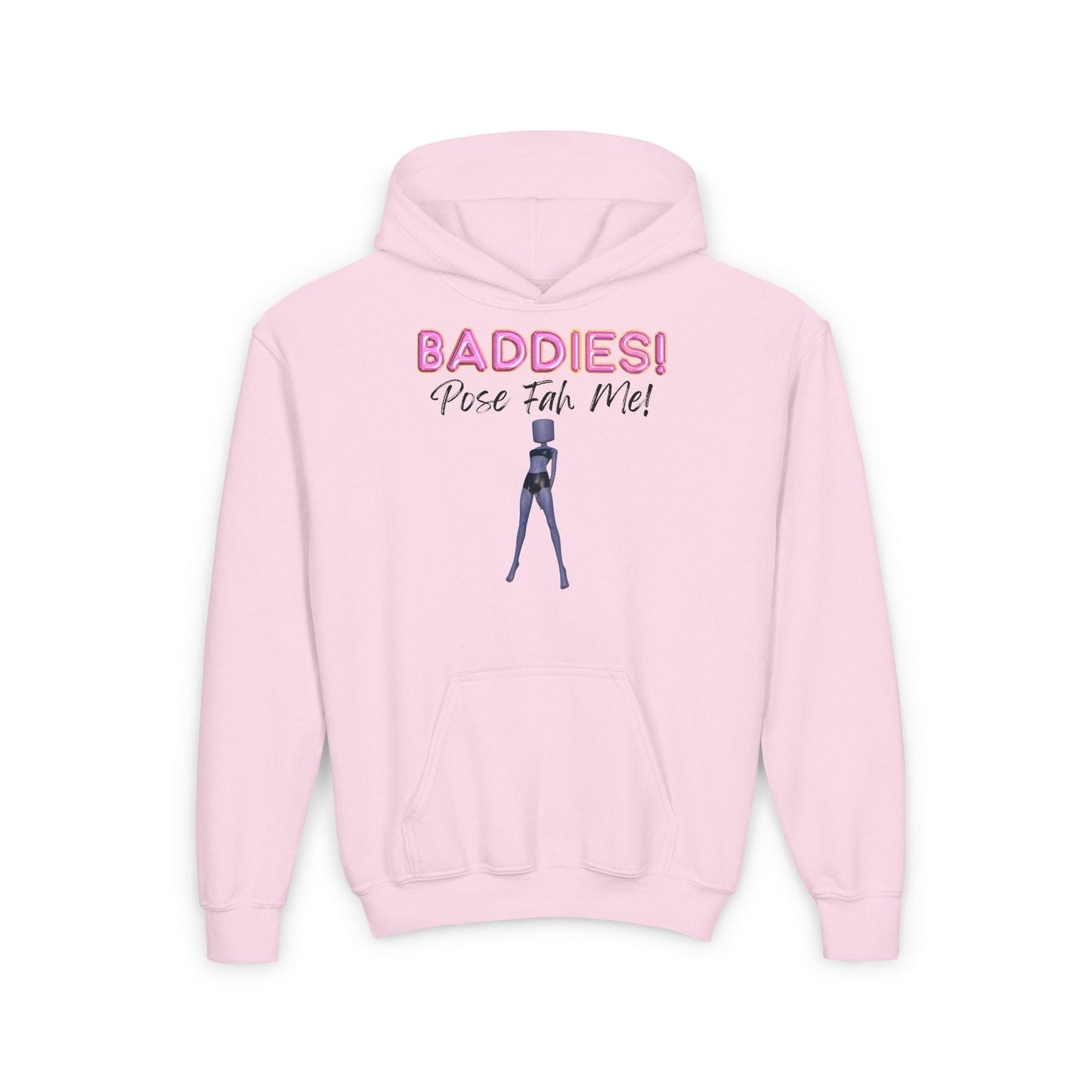 Printify Kids clothes S / Light Pink BADDIES Pose Fah Me Pose 28 DTI Dress to Impress Roblox Fashion Game Youth Hoodie