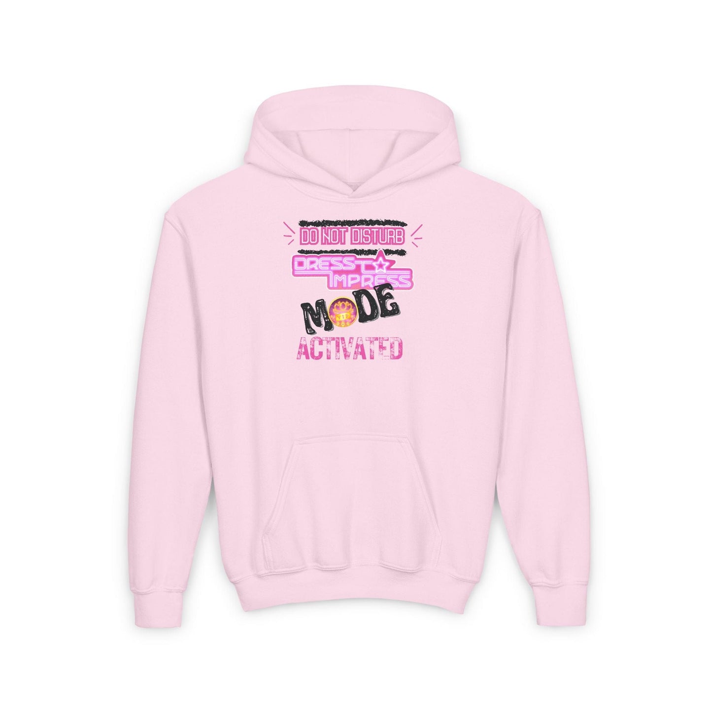 Printify Kids clothes S / Light Pink Do not disturb Dress to Impress mode activated DTI Dress to Impress Roblox Fashion Game Youth Hoodie