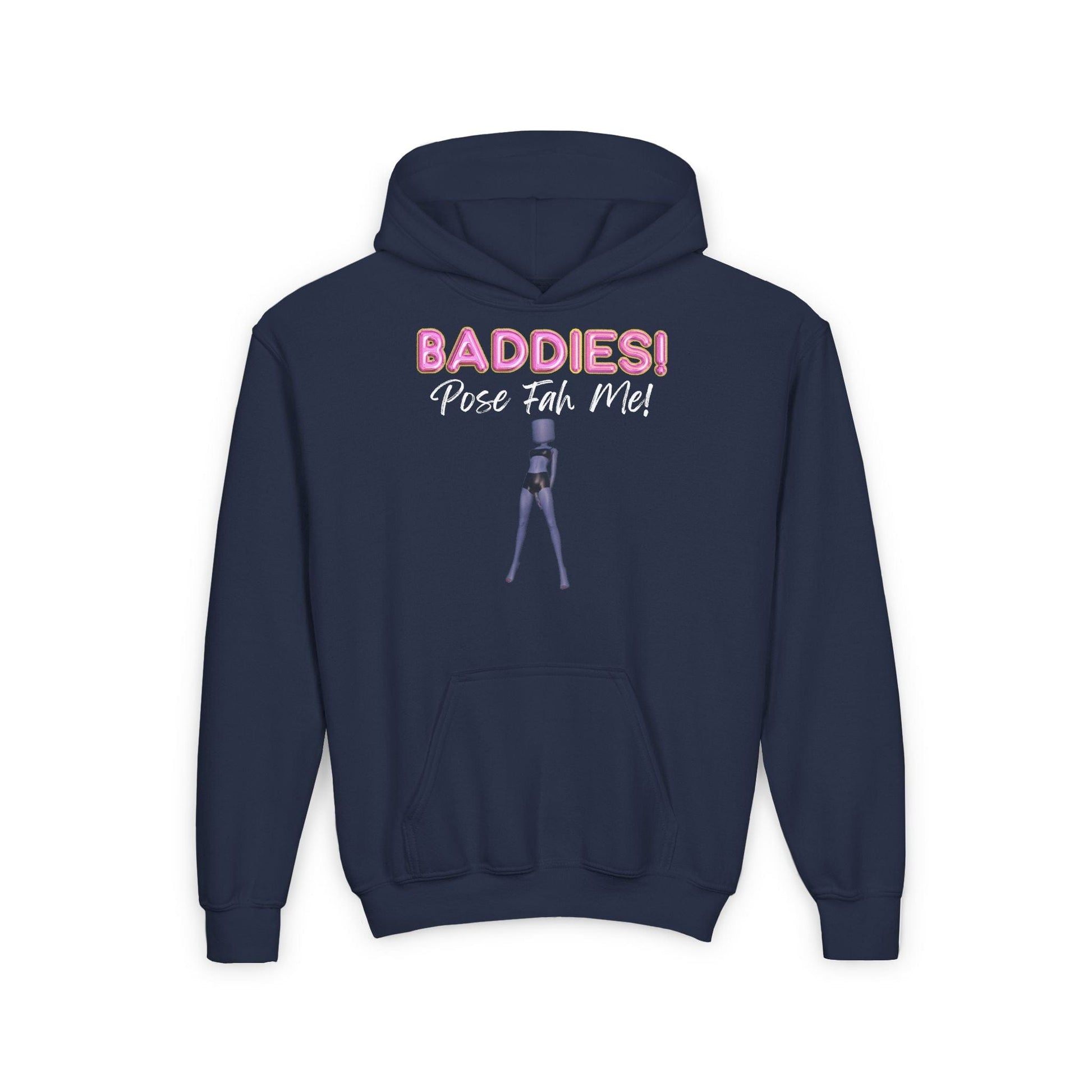 Printify Kids clothes S / Navy BADDIES Pose Fah Me Pose 28 DTI Dress to Impress Roblox Fashion Game Youth Hoodie