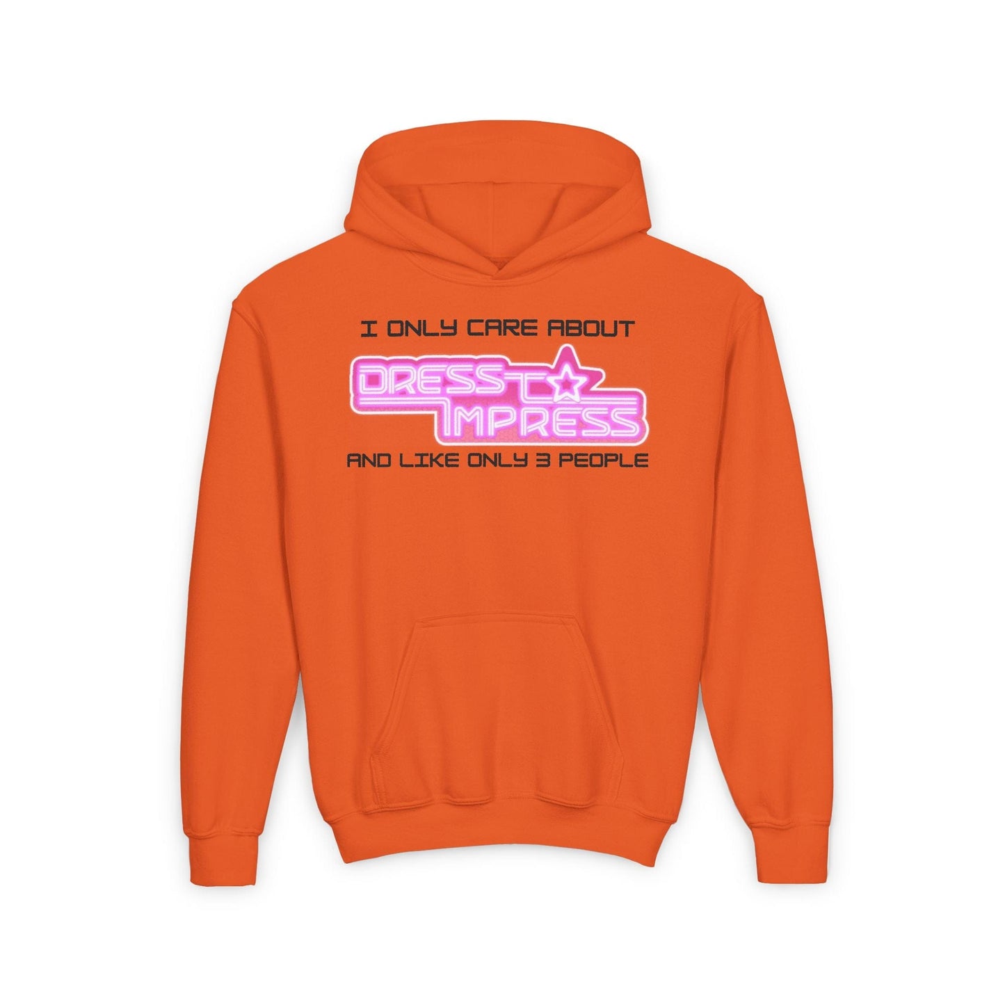 Printify Kids clothes S / Orange A day without Dress to Impress is like.... JUST KIDDING I have no idea DTI Dress to Impress Roblox Fashion Game Youth Hoodie