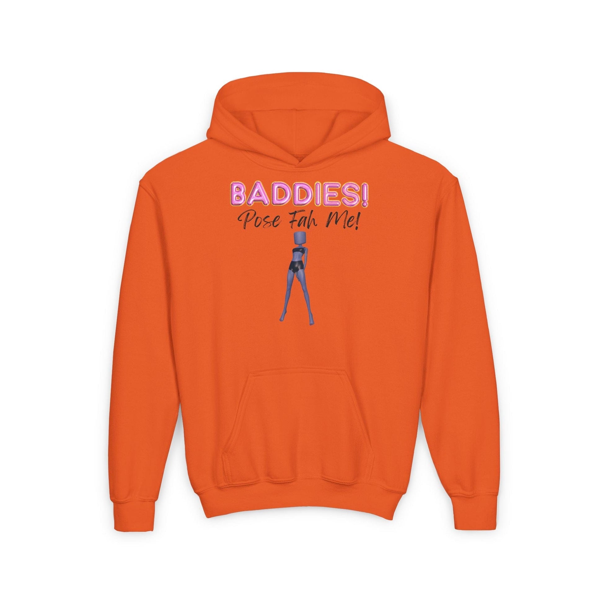 Printify Kids clothes S / Orange BADDIES Pose Fah Me Pose 28 DTI Dress to Impress Roblox Fashion Game Youth Hoodie