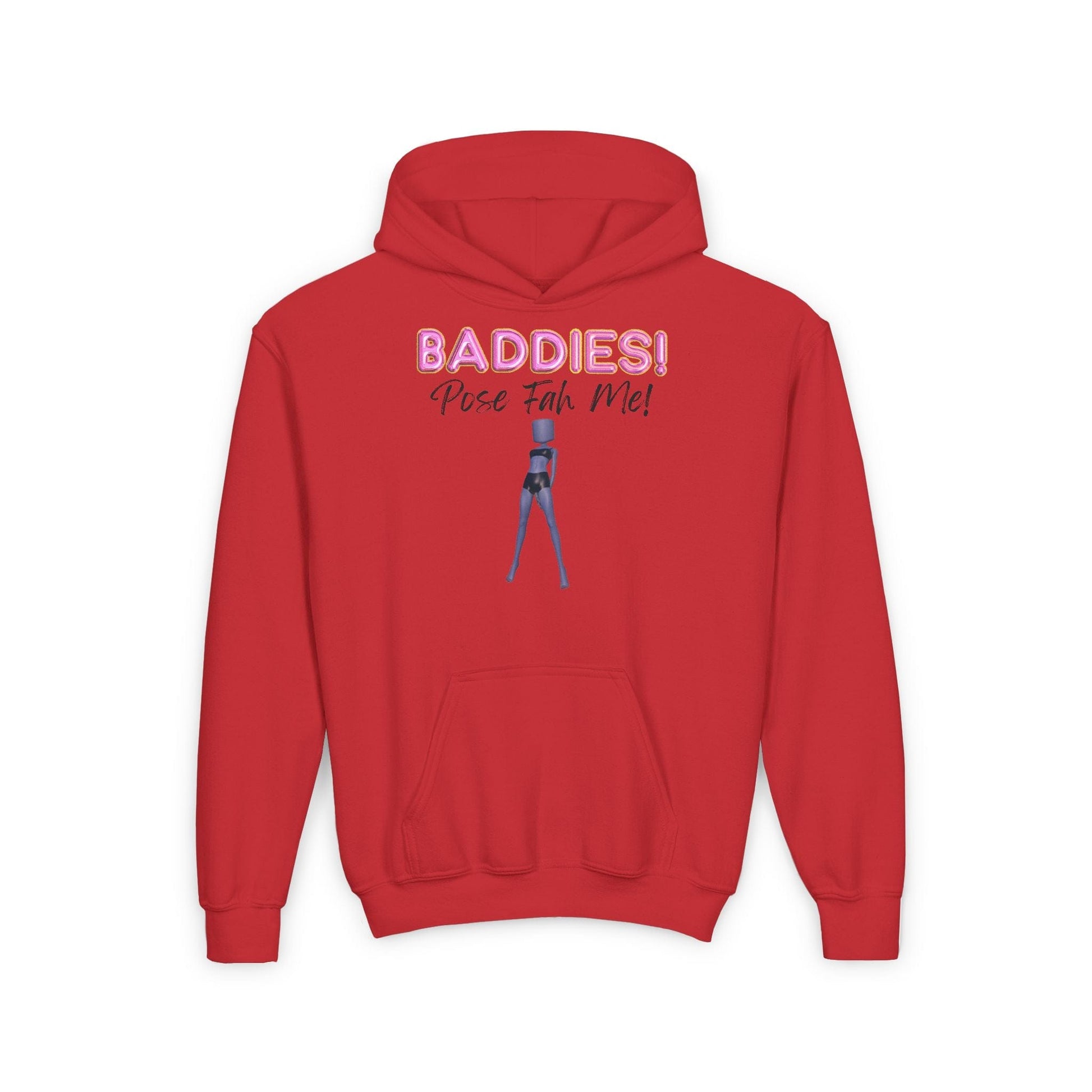 Printify Kids clothes S / Red BADDIES Pose Fah Me Pose 28 DTI Dress to Impress Roblox Fashion Game Youth Hoodie