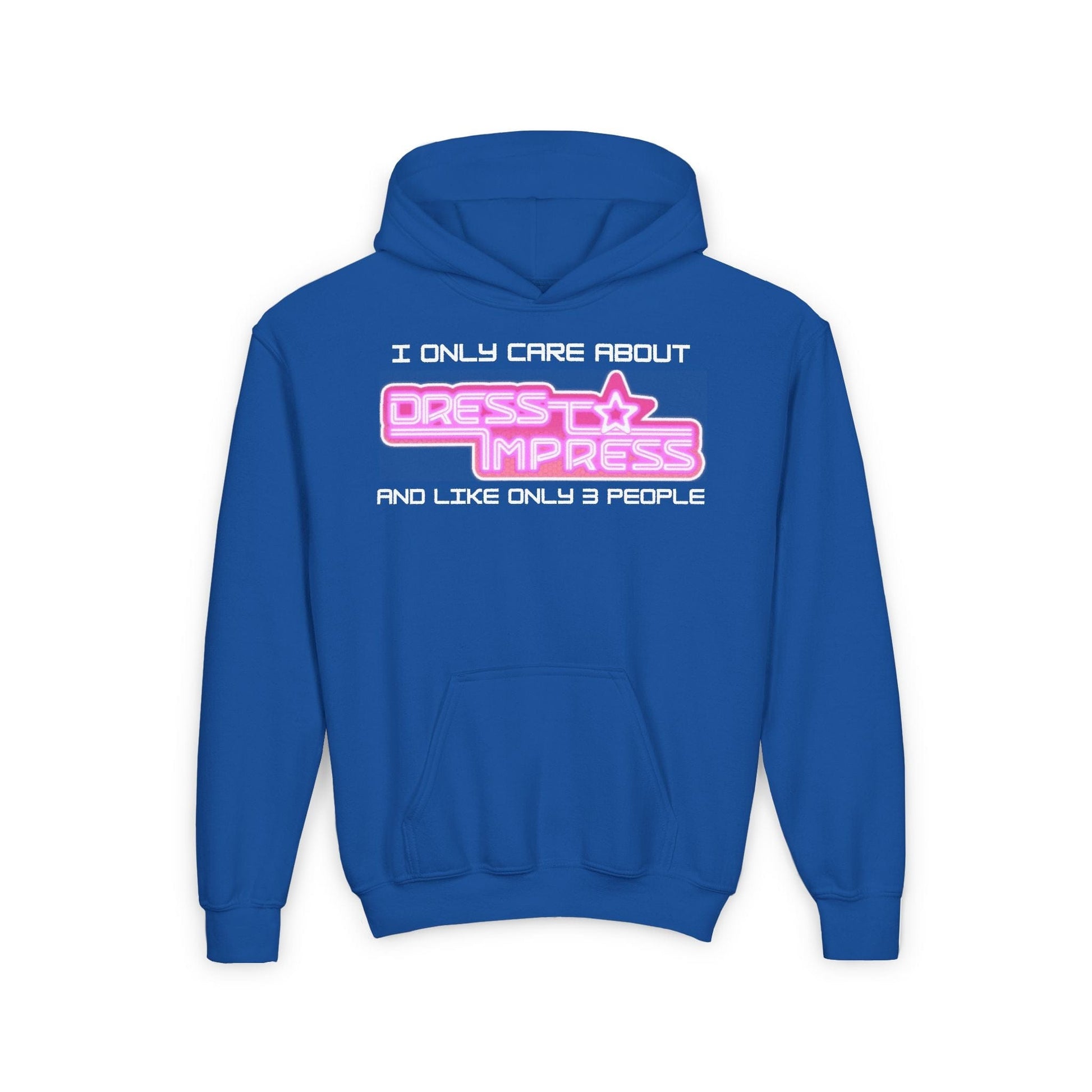 Printify Kids clothes S / Royal A day without Dress to Impress is like.... JUST KIDDING I have no idea DTI Dress to Impress Roblox Fashion Game Youth Hoodie