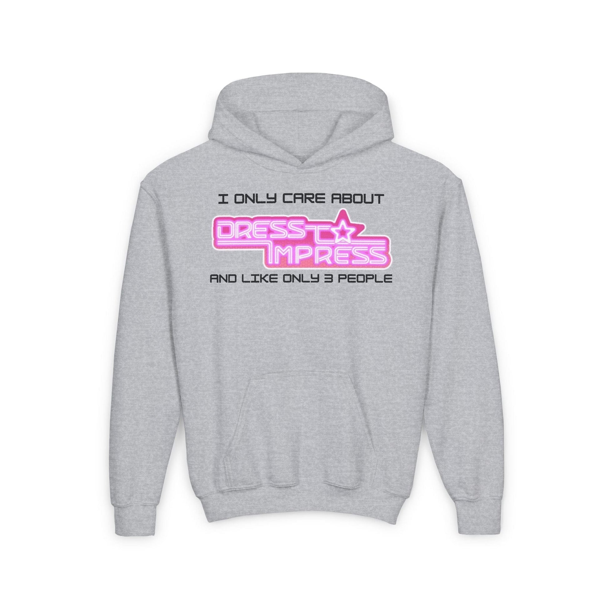 Printify Kids clothes S / Sport Grey A day without Dress to Impress is like.... JUST KIDDING I have no idea DTI Dress to Impress Roblox Fashion Game Youth Hoodie