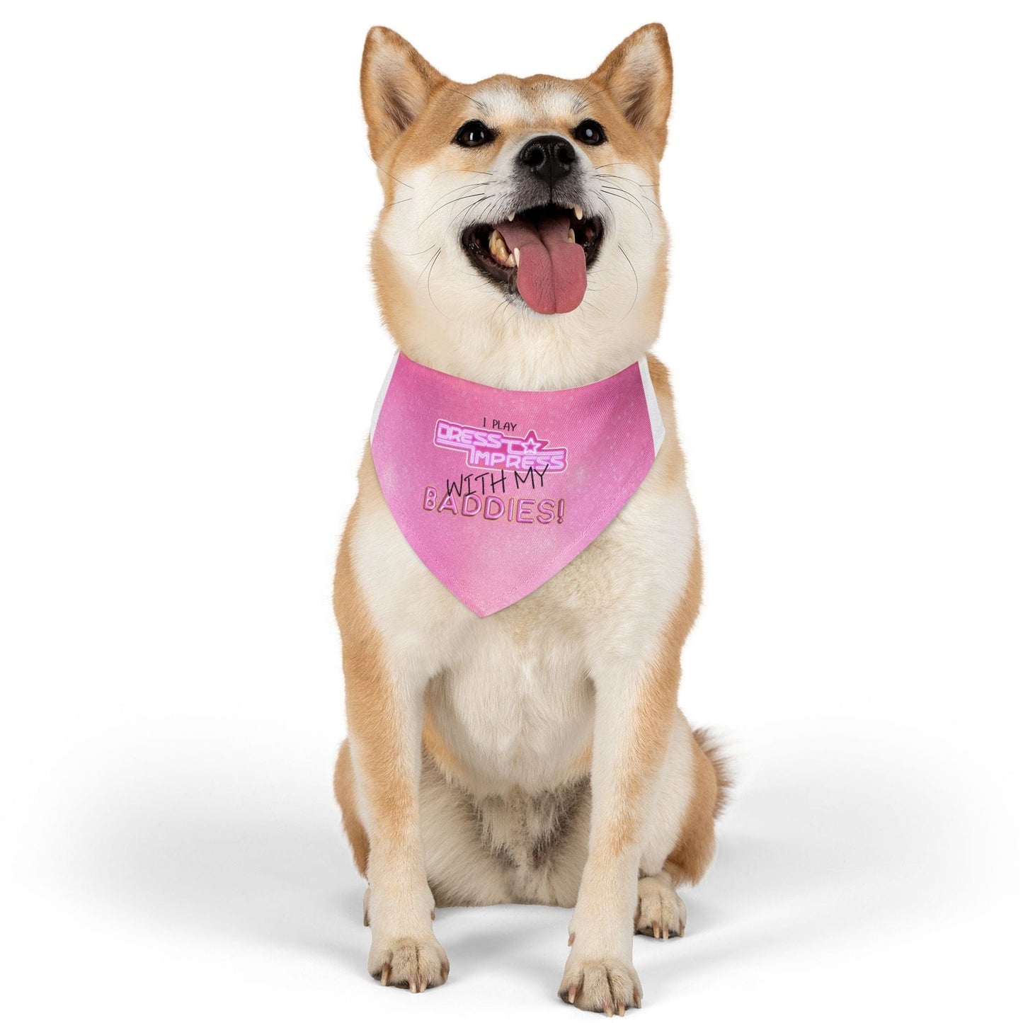 Printify Pets M I play Dress to Impress with my BADDIES DTI Dress to Impress Roblox Fashion Game Dog Cat Pet Bandana Collar