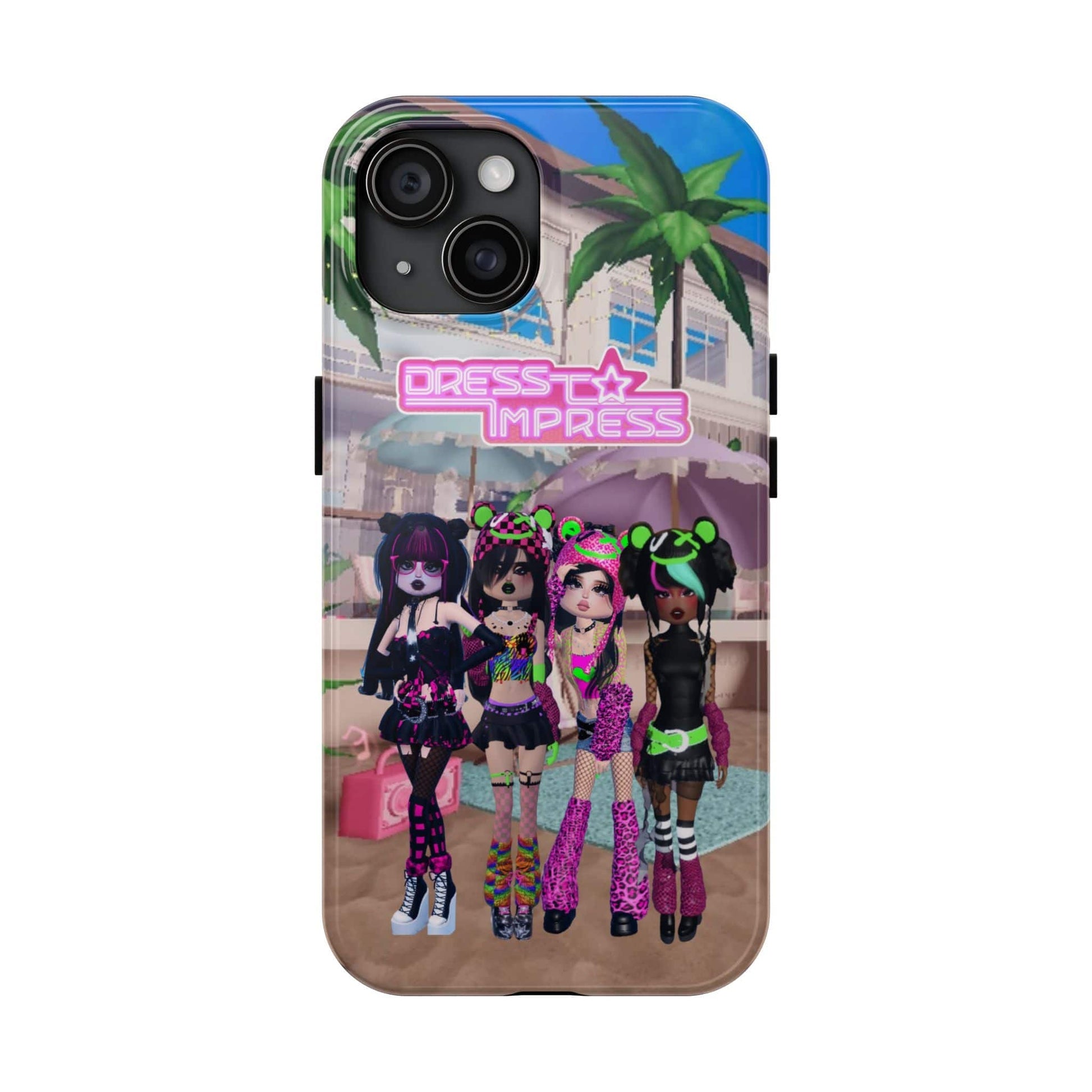 Printify Phone Case iPhone 15 Scene Dress to Impress BADDIES DTI Dress to Impress Roblox Fashion Game iPhone Case