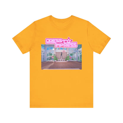 Printify T-Shirt Gold / XS Pose 28 DTI Dress to Impress Roblox Fashion Game Unisex Jersey Short Sleeve Tee